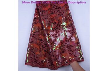 African Wine Organza Sequins Lace Fabric 2019 Hot Sale Nigerian Wedding Dress High Quality Organza