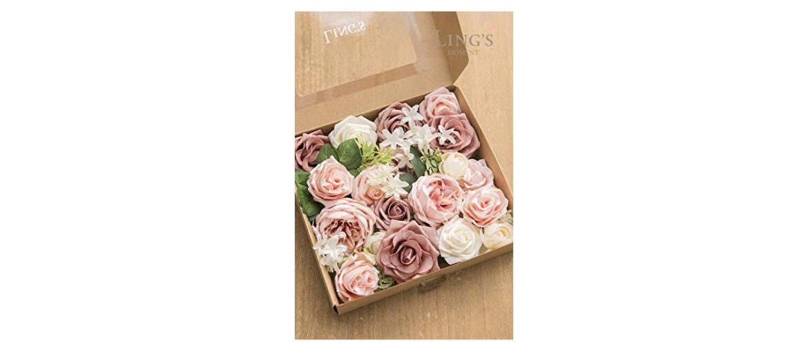 ☄️ Ling's moment French Dusty Rose Artificial Wedding Flowers Combo for Wedding Bouquets Centerpiec