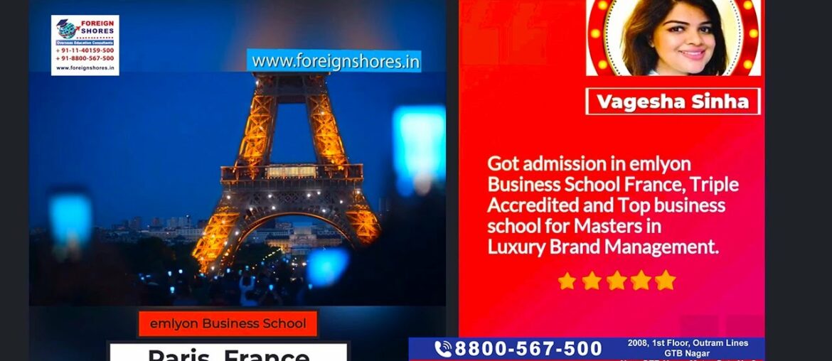 Visa Approved!! MSc. in Luxury Brand Management, France | FOREIGN SHORES - Study Abroad Consultants