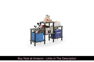 ✨ Furinno Turn-N-Tube DIY Multipurpose Combination Rack, French Oak Grey/Black