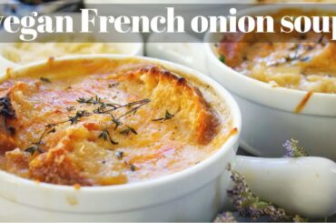 VEGAN FRENCH ONION SOUP [VEGANMAS #7] | PLANTIFULLY BASED