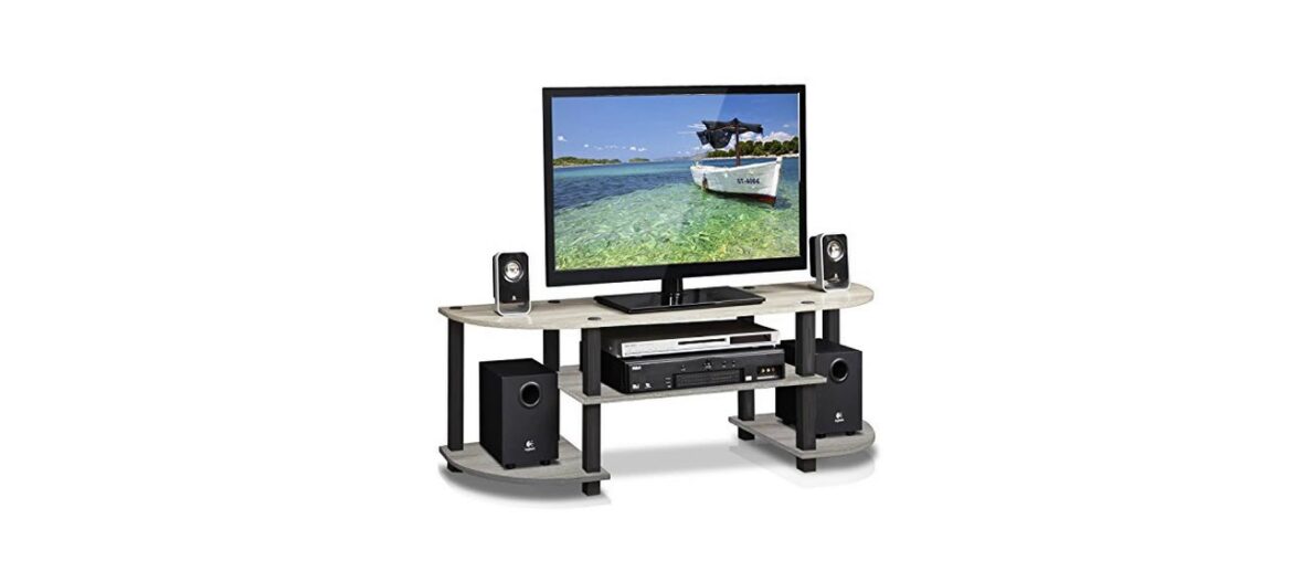 ❎ FURINNO Turn-S-Tube TV Entertainment Center, French Oak Grey ❎ FURINNO Turn-S-Tube TV Entertainment Center, French Oak Grey