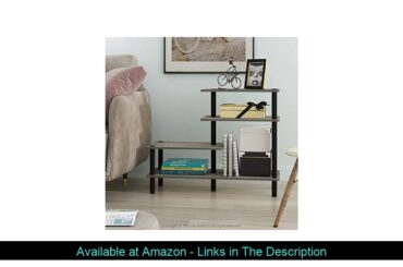 ❎ Furinno Turn-N-Tube 3-Tier Side Display Rack, French Oak Grey/Black
