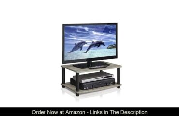 ▶️ FURINNO Turn-N-Tube No Tools 2-Tier Elevated TV Stand, French Oak Grey/Black