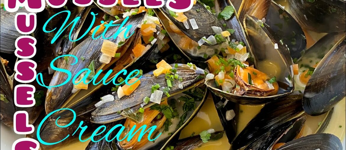 Mussels with cream sauce and white wine