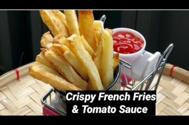 HOW TO MAKE HOME MADE CRISPY FRENCH FRIES & TOMATO SAUCE RECIPE IN MALAYALAM