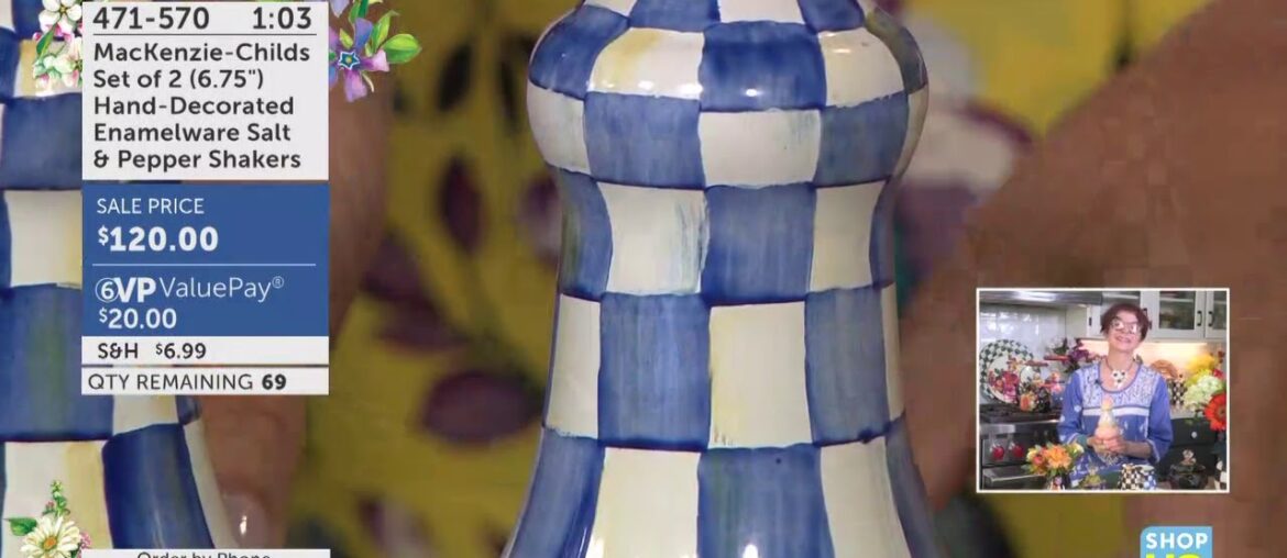 MacKenzie-Childs Set of 2 (6.75") Hand-Decorated Enamelware Salt & Pepper Shakers | MacKenzie-Ch...