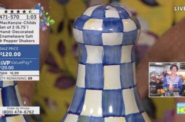 MacKenzie-Childs Set of 2 (6.75") Hand-Decorated Enamelware Salt & Pepper Shakers | MacKenzie-Ch...