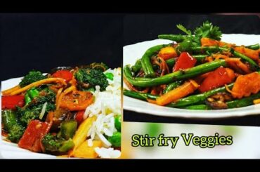 Stir fry vegetables // French beans // broccoli // (two of the best vegan recipe under 15 minutes)