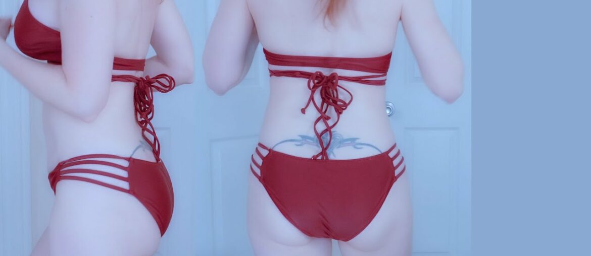 Burgundy Red Wine Wild Bikini Try On Burgundy Red Wine Wild Bikini Try On