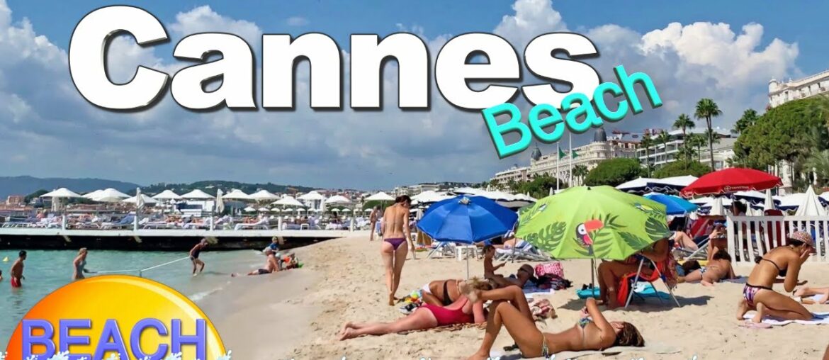 4K VIDEO BEACH WALK [ Cannes ] FRANCE SLOW TV Travel vlog