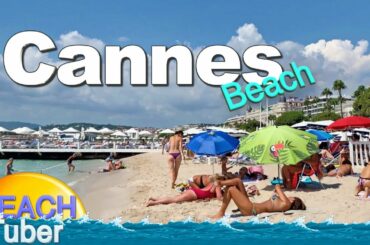 4K VIDEO BEACH WALK [ Cannes ] FRANCE SLOW TV Travel vlog
