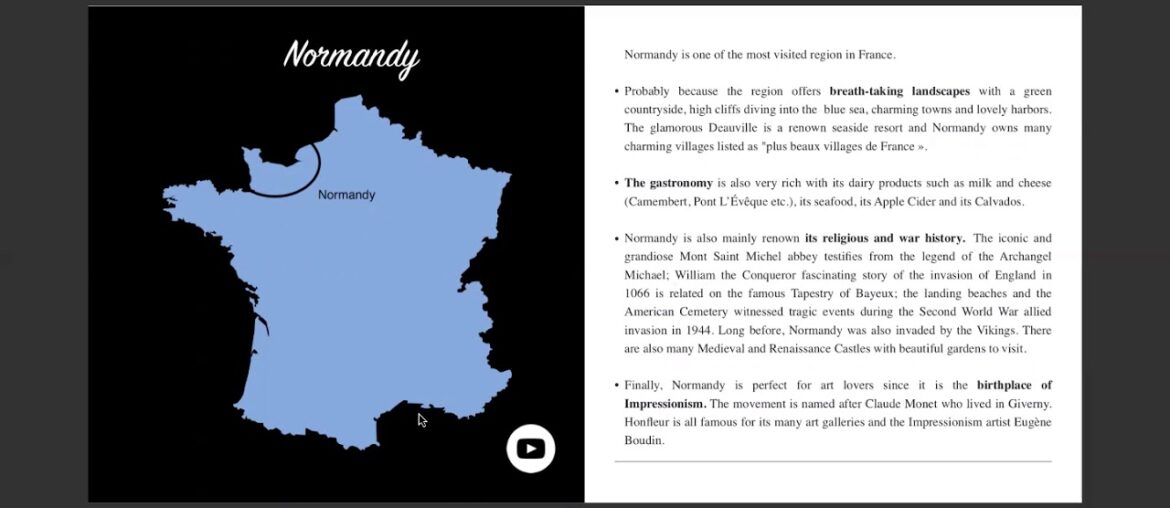 Zoom Presentation: 5 France Regions and their local specialties, food & wine