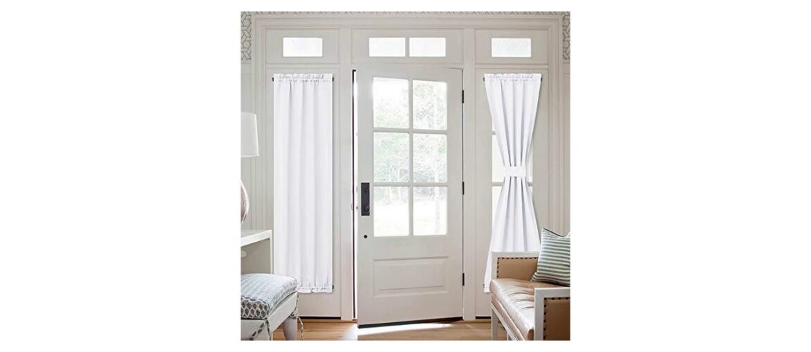 ⚡️ NICETOWN Pure White French Door Curtains - 50% Sunlight Blocking Patio Door Panels, Side Lights