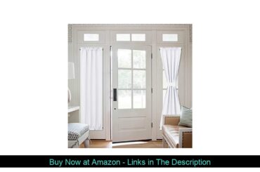 ⚡️ NICETOWN Pure White French Door Curtains - 50% Sunlight Blocking Patio Door Panels, Side Lights