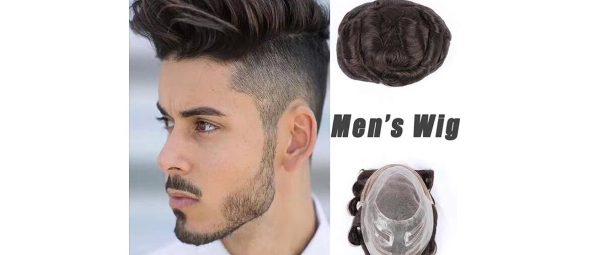 EVAGLOSS Toupee Mens French Lace Front Hair Replacement System For Men Hairpieces Mens Wigs Pure H