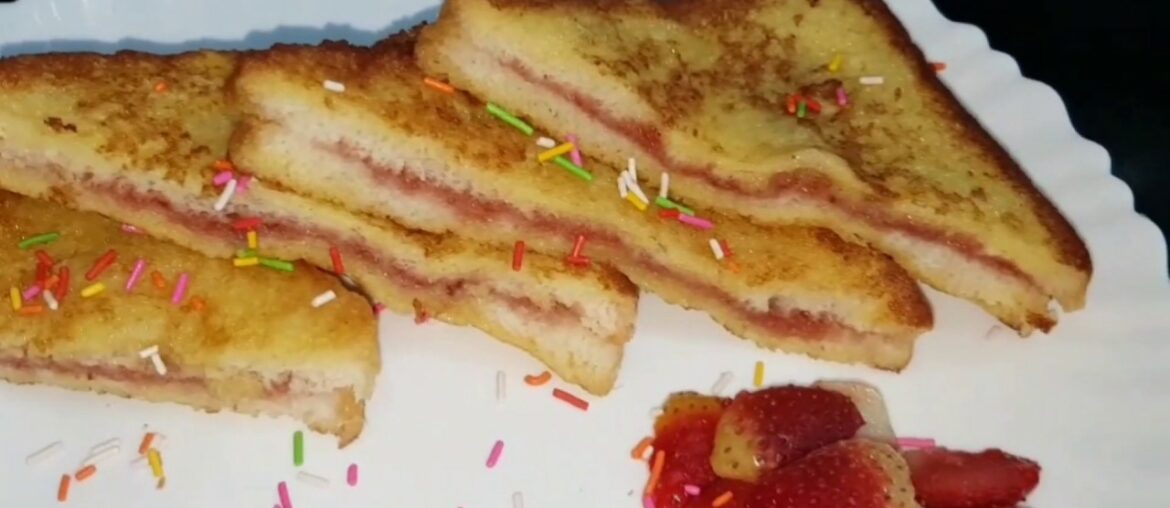 How to make strawberry French toast | Old style french toast recipe | freeze strobbery recipe