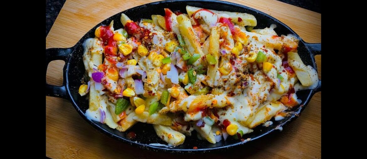 Home-made Cheese Sauce French Fries | Easy recipe| knife and board Home-made Cheese Sauce French Fries | Easy recipe| knife and board