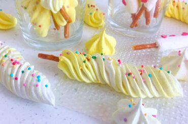 Meringue Pops on a Crispy Straw. French meringue recipe