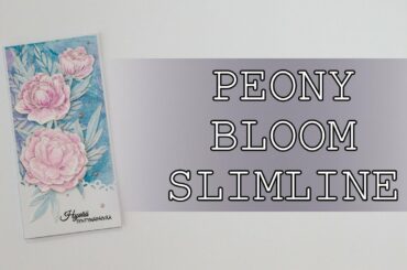 Birthday Slimline Card with Peony Bloom and Aqua Flow Pens, Tonic Studios / Nuvo