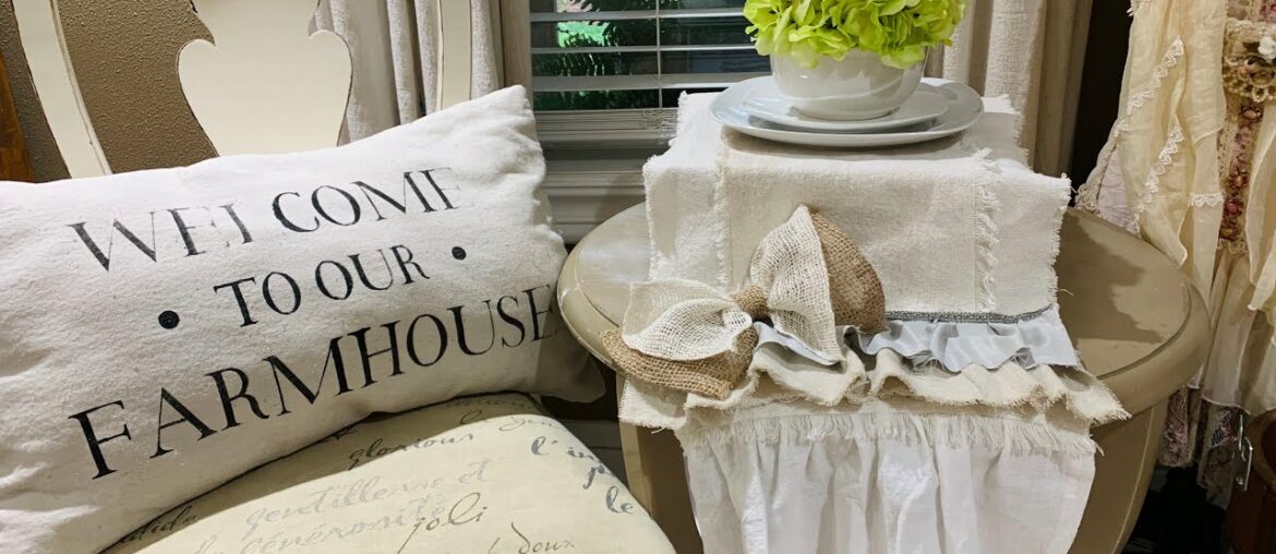 DIY EASY NO SEW FRENCH COUNTRY SHABBY CHIC FARMHOUSE TABLE RUNNER (147) DIY EASY NO SEW FRENCH COUNTRY SHABBY CHIC FARMHOUSE TABLE RUNNER (147)
