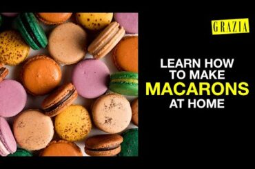 How To Make Macarons At Home | Colorful French Macaron Recipe | #AtHomeWithGrazia