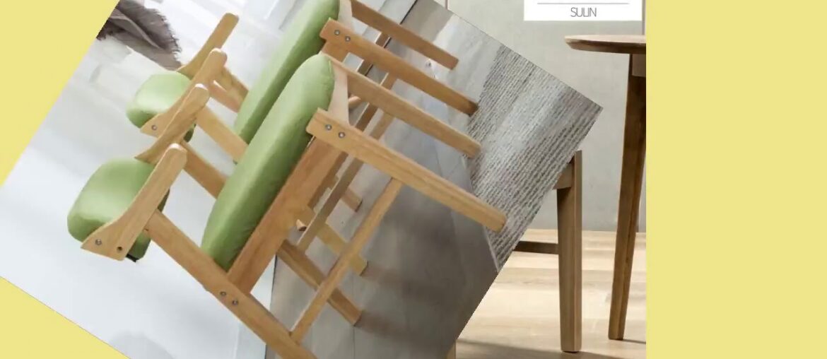 ✅Dining Chair Simple Modern Solid Wood Chair Nordic Fabric Armchair Vin