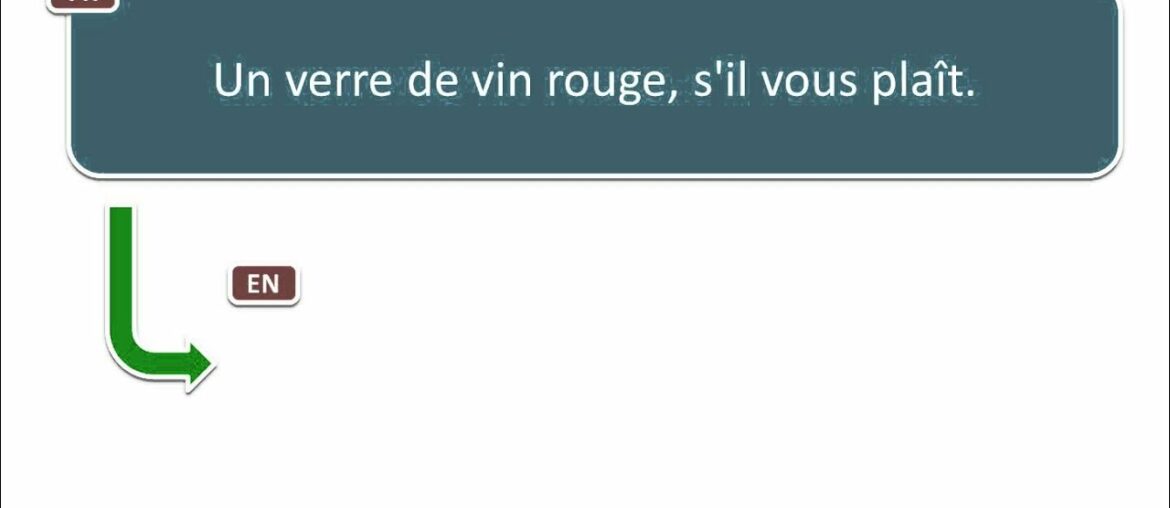 Say it in French = A glass of red wine