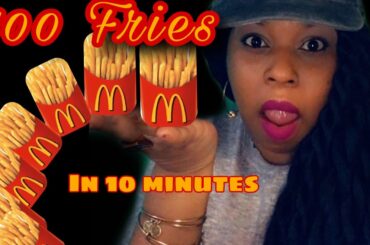 400 FRIES IN 10 MINUTES MUKBANG CHALLENGE | Created by @StephAndTasha | 🍟 🍟 YES!! I DID IT