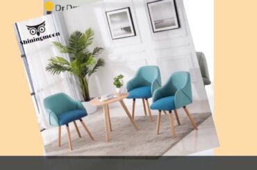 ☑Nordic Wooden Fabric Chair Restaurant Dining Upholstered Chair Living