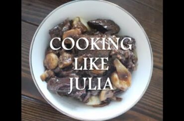 Julia Child's Boeuf Bourguignon [Beef Stew in Red Wine, with Bacon, Onions, and Mushrooms]