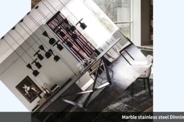 ✅Marble stainless steel Dinning table with dining room set with 6 8 cha