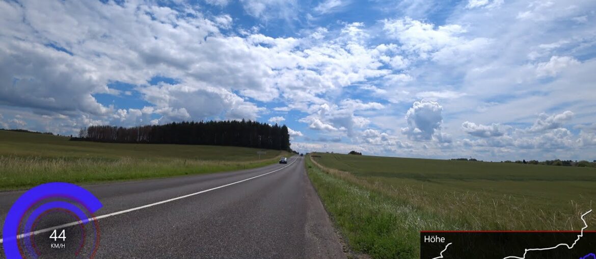 70 minute Indoor Cycling Workout 🚲🌩😲 France to Germany with Cadence & Speed Display 4K