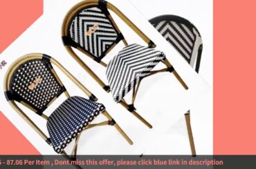✅French Dining Chair Rattan Chair Back Stool Balcony Outdoor Bamboo Cha