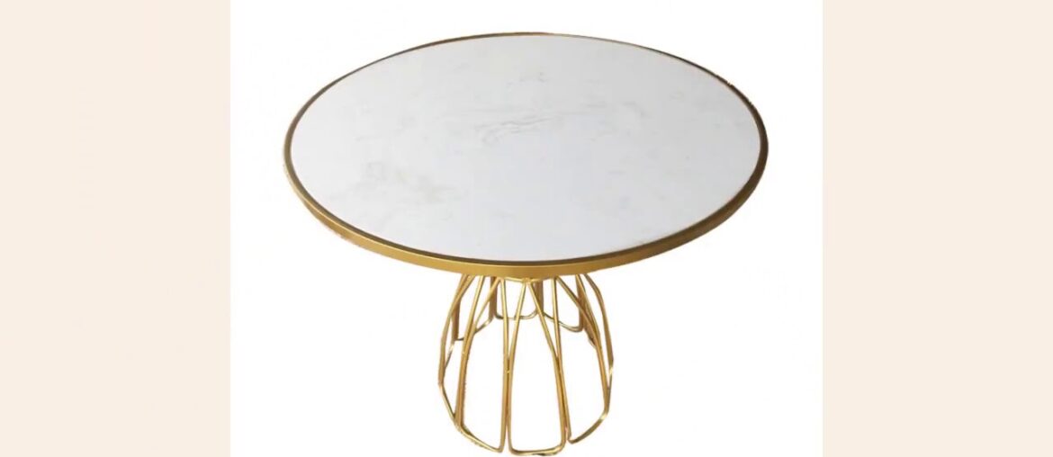 ✓Nordic Minimalist Modern Gold Iron Art Marble Circle Showroom Dining T