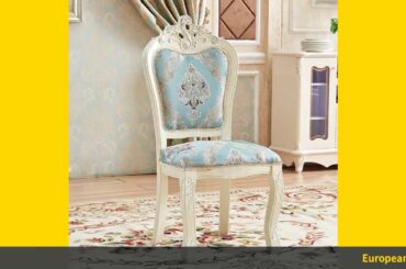 ✓European style solid wood dining chair simple home stool leisure rest