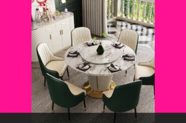 ☑Post-modern light luxury stainless steel rectangular simple marble din