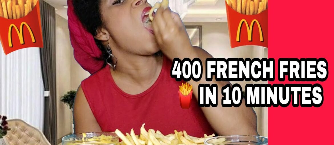 400  FRENCH FRIES 🍟CHALLENGE IN 10 MINUTES먹방|@StephAndTasha