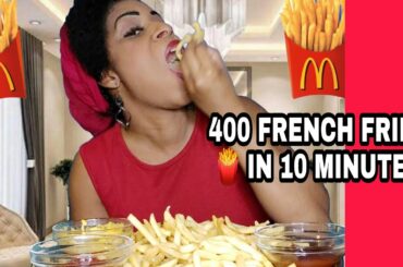 400  FRENCH FRIES 🍟CHALLENGE IN 10 MINUTES먹방|@StephAndTasha