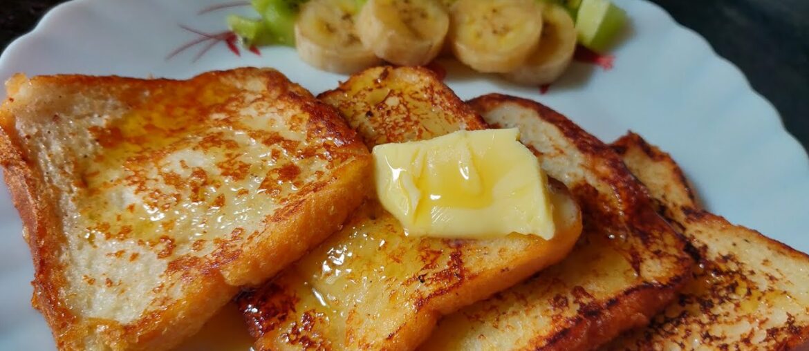 Eggless french toast | sweet bread toast | milk bread toast | healthy breakfast recipe| french toast
