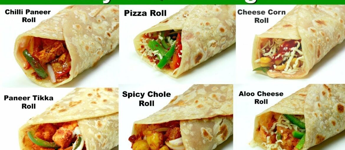 ६ आसान और झटपट वेज रोल | 6 Veg Roll Recipes | Veg Frankie Recipe | KabitasKitchen