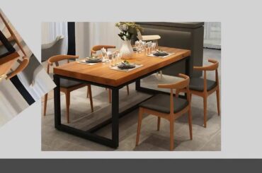 ☑Nordic solid wood negotiation dining table desk reception table long t