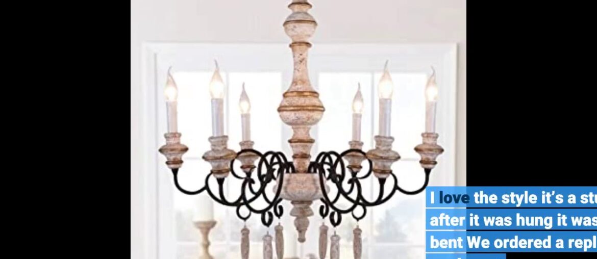 Best Review: OSAIRUOS French Country Chandelier Rustic Farmhouse Handmade Wood Distressed Chand...
