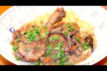 Easy Coq au Vin - French Dish With Red Wine Sauce & Tender Chicken Thighs - Recipe #118