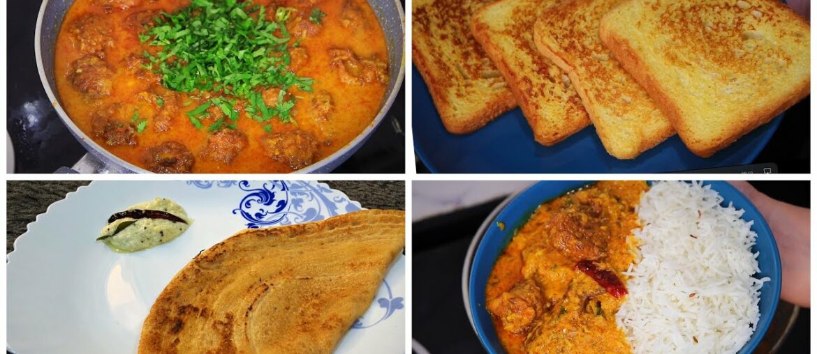 Sunday Morning Breakfast, Lunch and Dinner Ideas | Eggless French Toast | Lauki Kofta Curry recipe Sunday Morning Breakfast, Lunch and Dinner Ideas | Eggless French Toast | Lauki Kofta Curry recipe