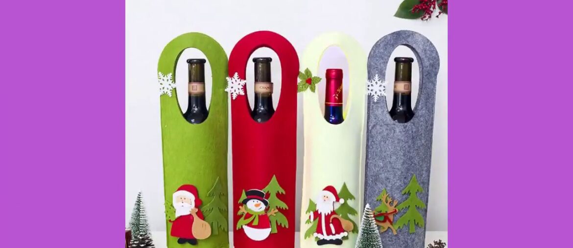 Noel 2021 Newest Christmas Wine Bottle Cover Santa Claus Xmas Christma