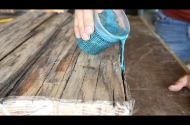 DIY Farmhouse Dining Table w/ Epoxy Inlays Using Reclaimed Barnwood