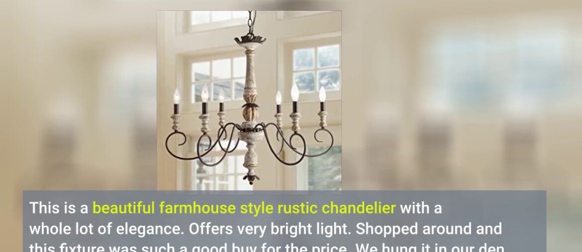Must See Review: LOG BARN Rustic Farmhouse Chandelier, Dining Room Lighting Fixtures Hanging Me...