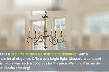 Must See Review: LOG BARN Rustic Farmhouse Chandelier, Dining Room Lighting Fixtures Hanging Me...