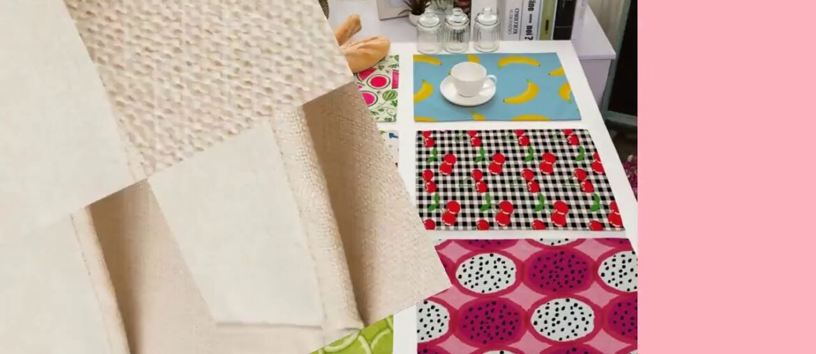 1Pcs Banana Pineapple Fruit Pattern Placemat Cotton Linen Dining Table